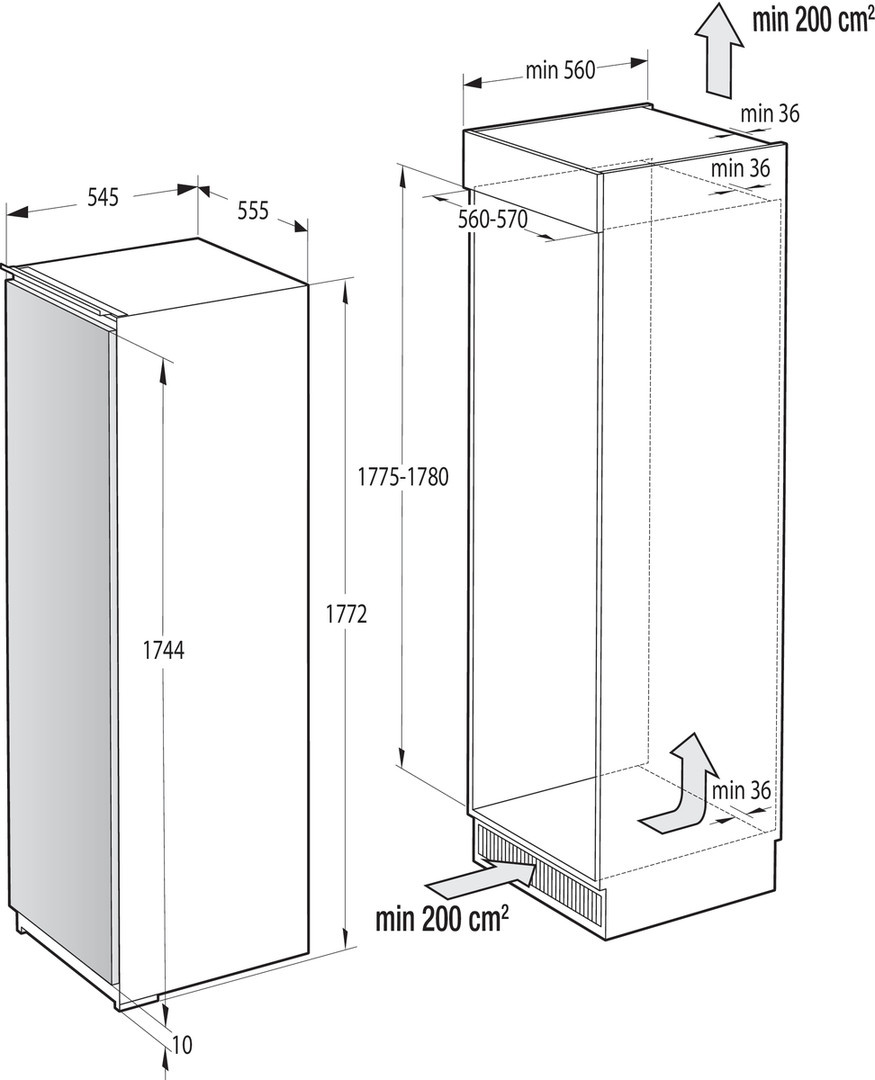 Встраиваемый однокамерный холодильник Gorenje+ GDR5182A1 купить в  интернет-магазине BT-TECHNIKA c доставкой в Воронеже